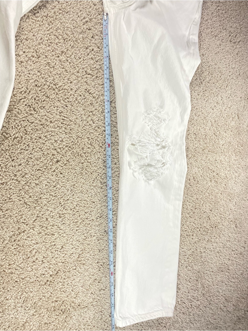 AGOLDE 90s Loose Fit 24 Enamel White Distressed Straight Leg Jeans Grunge Thrash - Picture 13 of 15